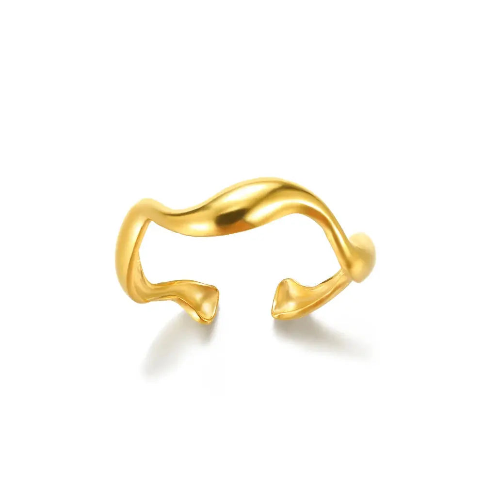 Gold Stainless Steel Rings - Black & Elva
