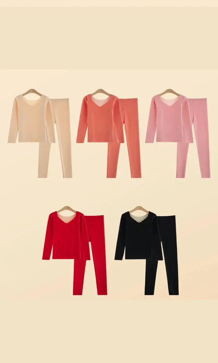 Women's Winter Thermal Set - Black & Elva