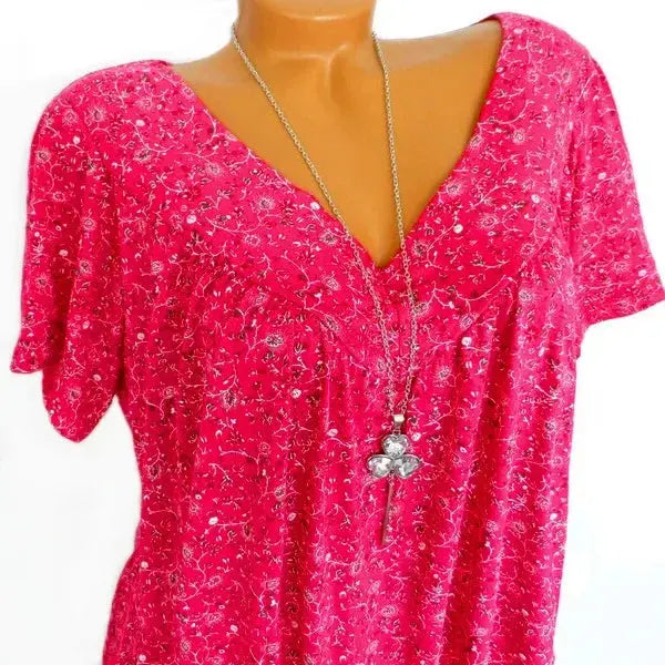 Summer Floral V-Neck Tank - Black & Elva