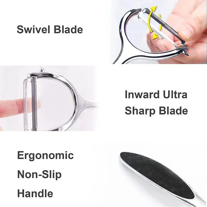Stainless Steel Vegetable Peeler - Black & Elva