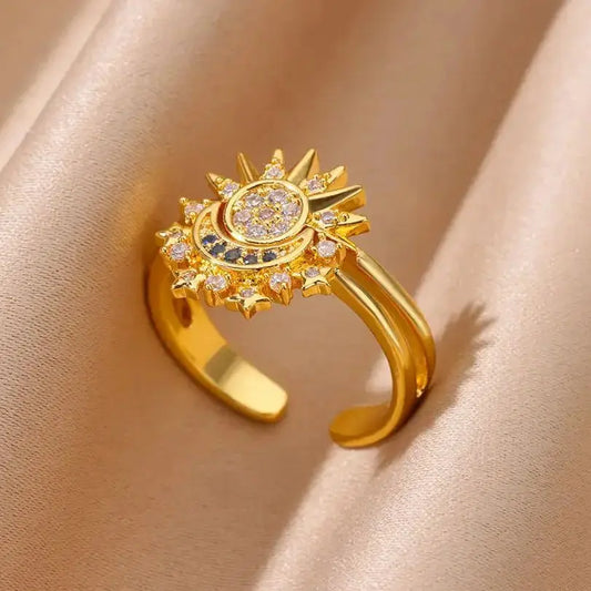 Sun Moon Ring - Black & Elva