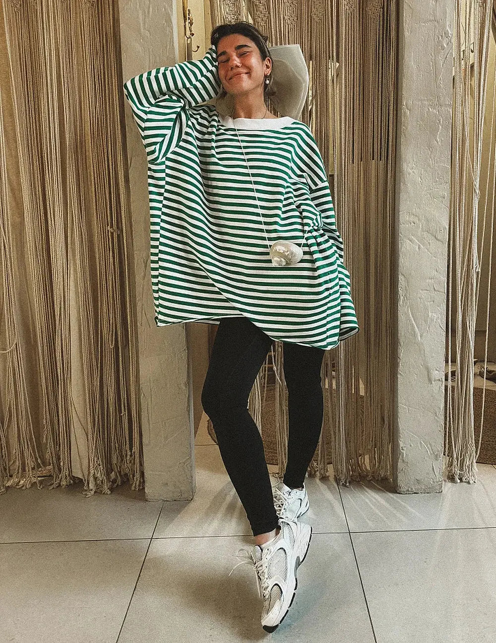 Vintage Striped Tee - Black & Elva