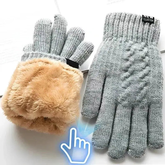 Men's Touchscreen Winter Gloves - Black & Elva