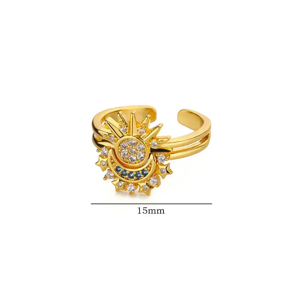 Sun Moon Ring - Black & Elva