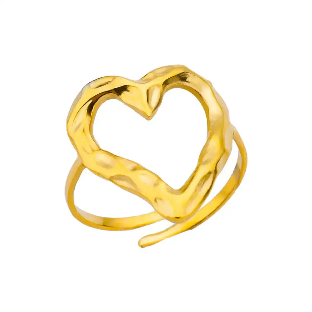 Gold Stainless Steel Rings - Black & Elva