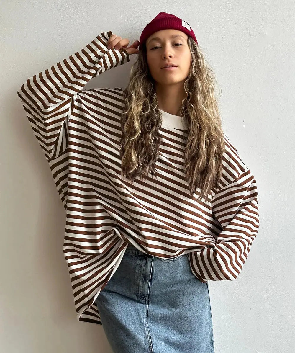 Vintage Striped Tee - Black & Elva