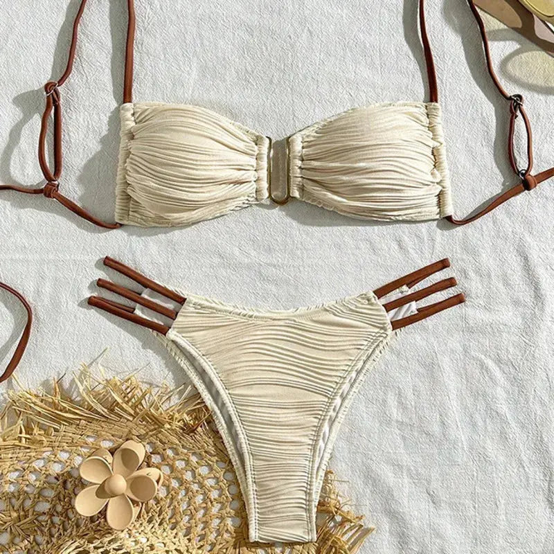 Sexy Brazilian Bikini Set - Black & Elva