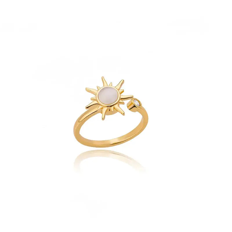Gold Stainless Steel Rings - Black & Elva