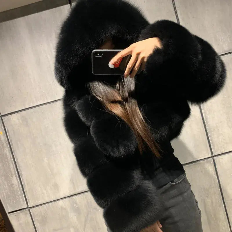 Cozy Fluffy Faux Fur - Black & Elva