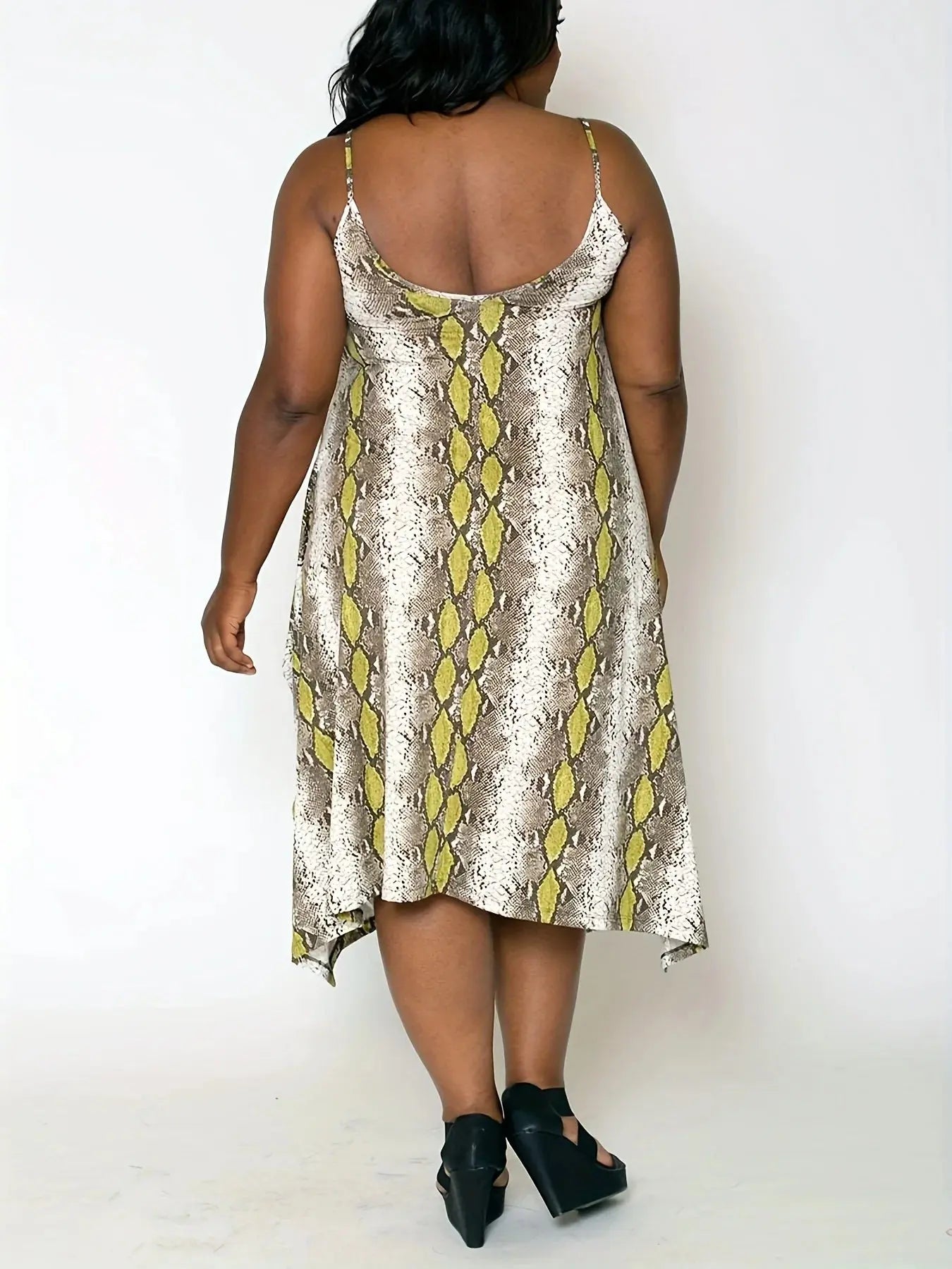 Plus Size Snake Dress - Black & Elva