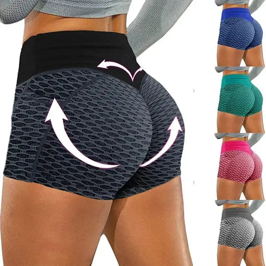Honeycomb Hip Lift Shorts - Black & Elva