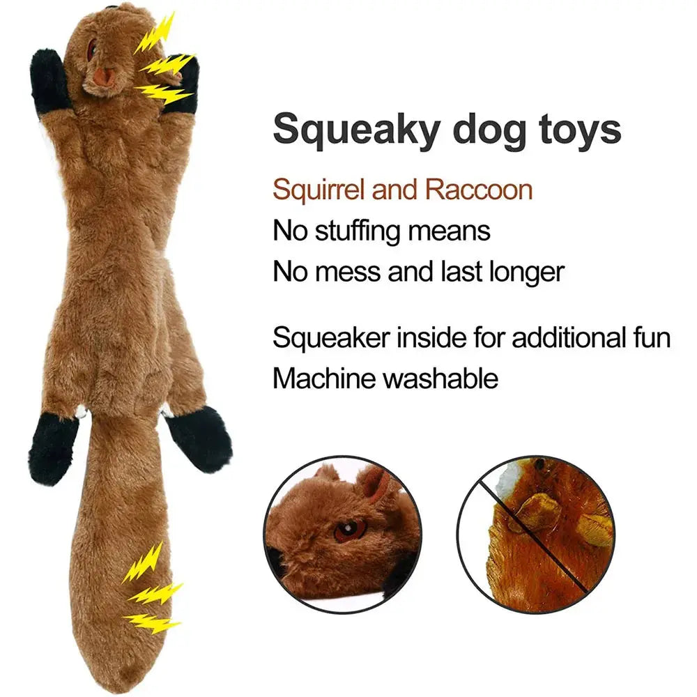Stuffingless Squeaky Dog Toy - Black & Elva