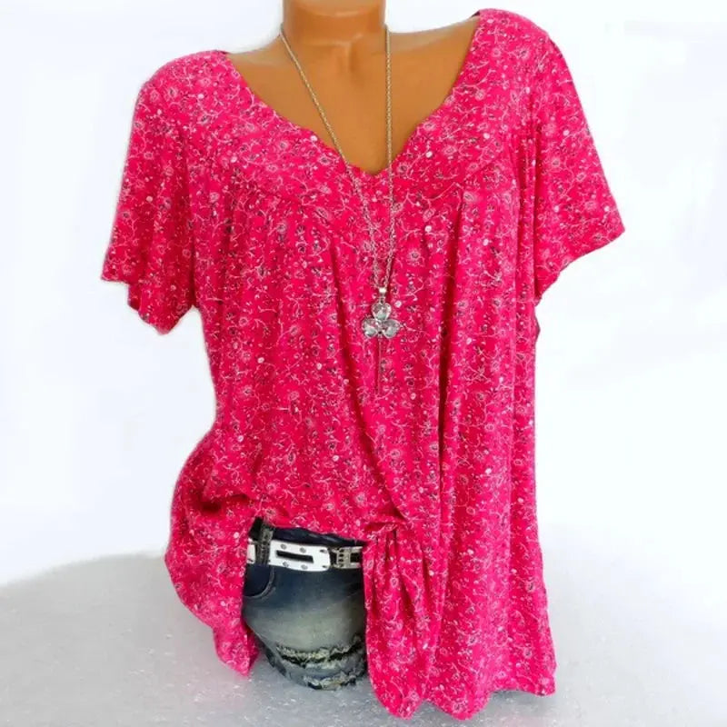 Summer Floral V-Neck Tank - Black & Elva