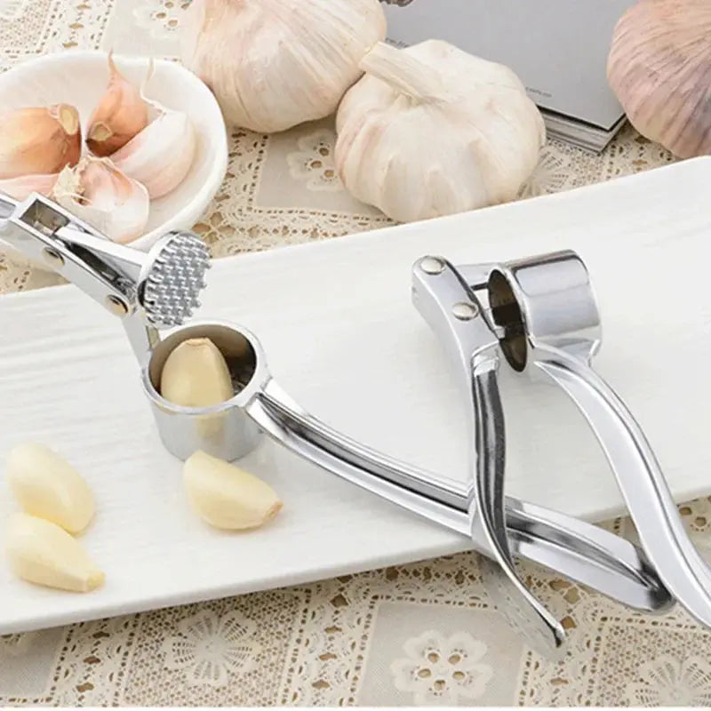 Stainless Garlic Press - Black & Elva