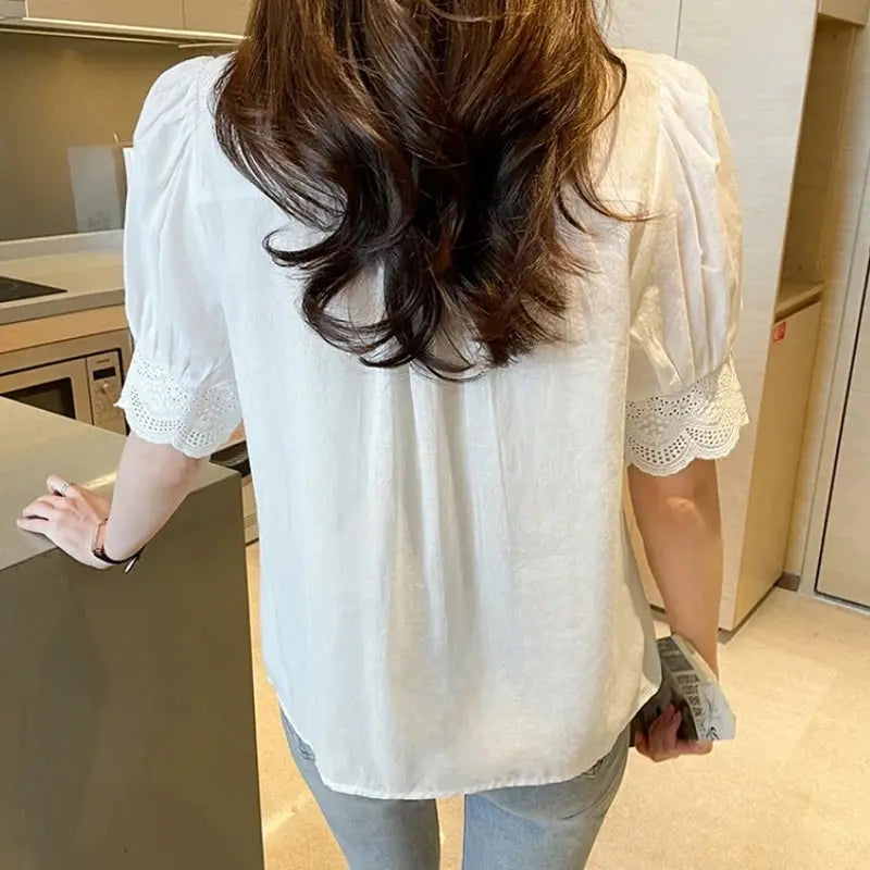 Summer Lace Blouse - Black & Elva
