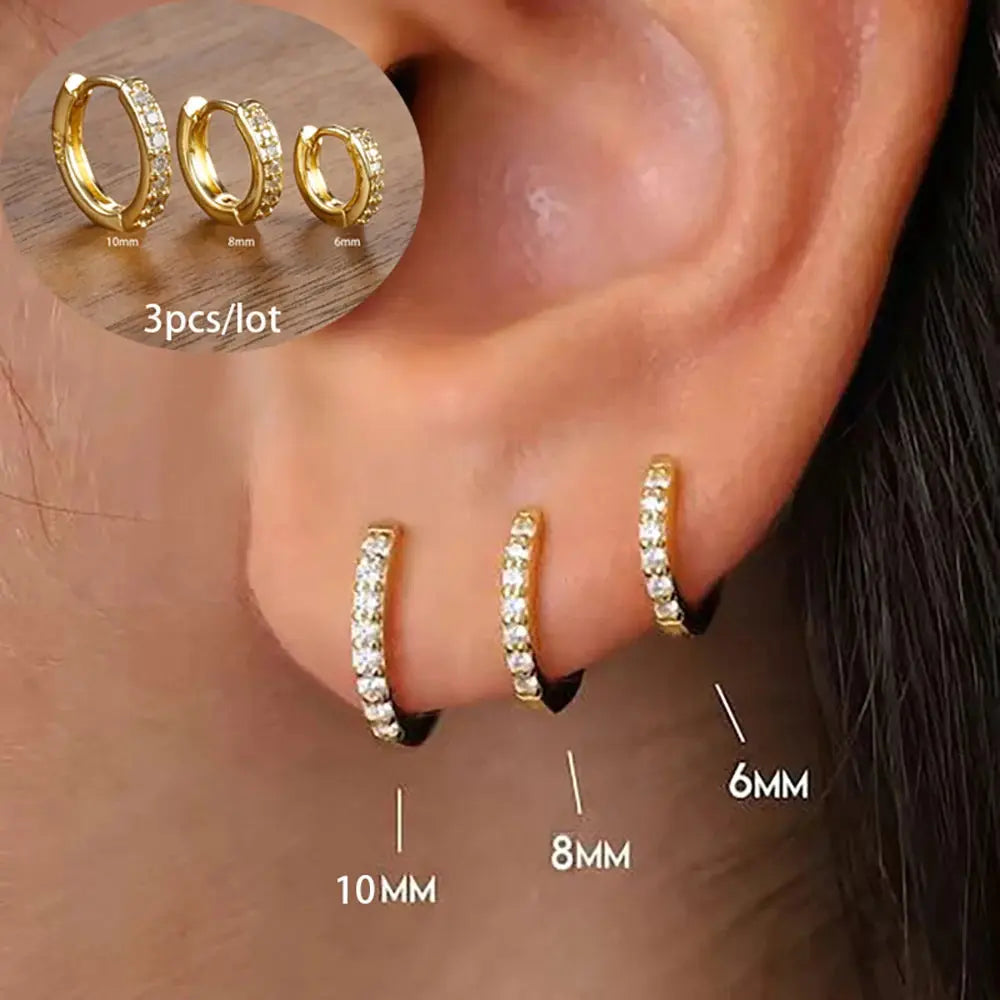 Star Drop Earrings Set - Black & Elva