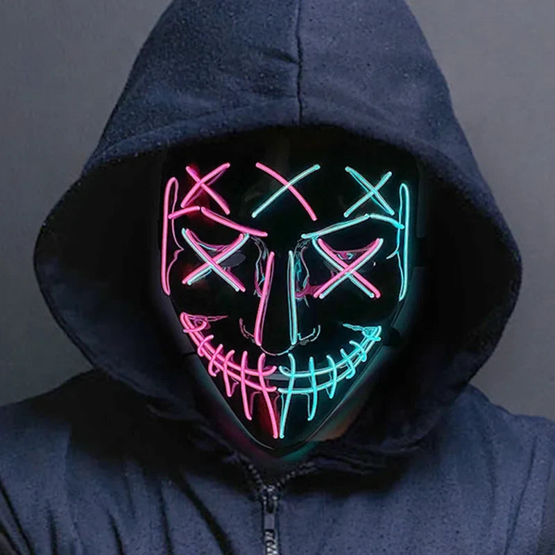 Wireless Glow In The Dark Mask front view LED light up