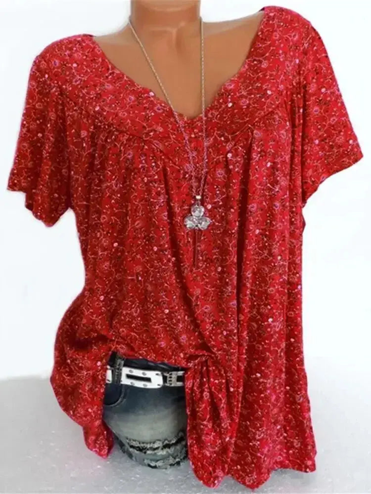 Summer Floral V-Neck Tank - Black & Elva