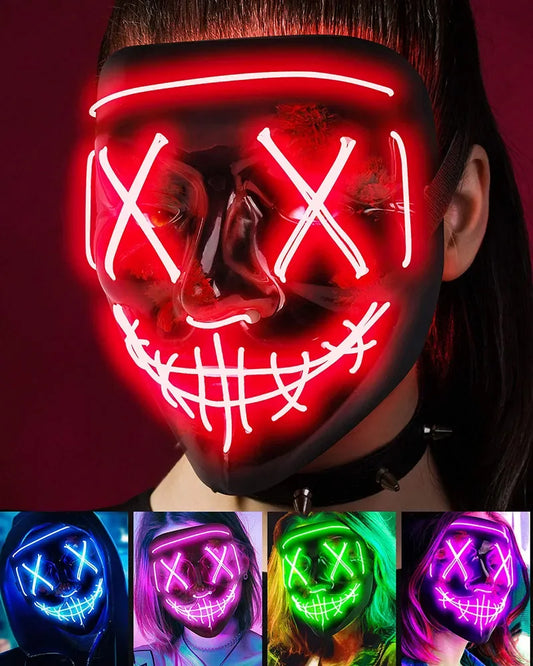 Wireless Glow In The Dark Mask front view LED light up