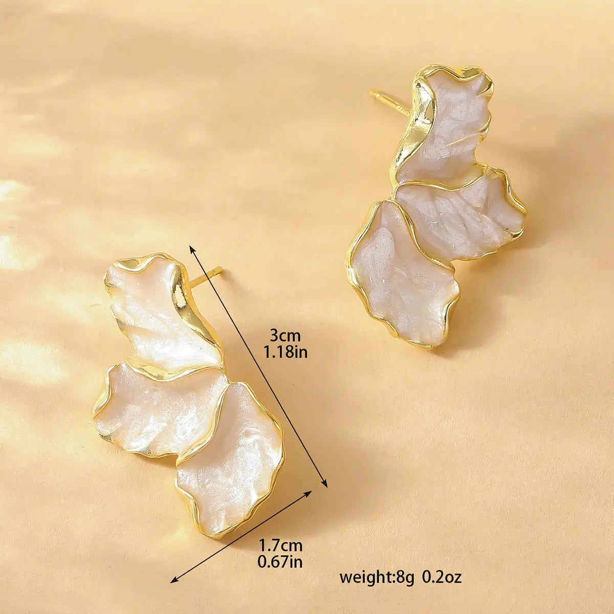 Maple Leaf Flower Earrings - Black & Elva