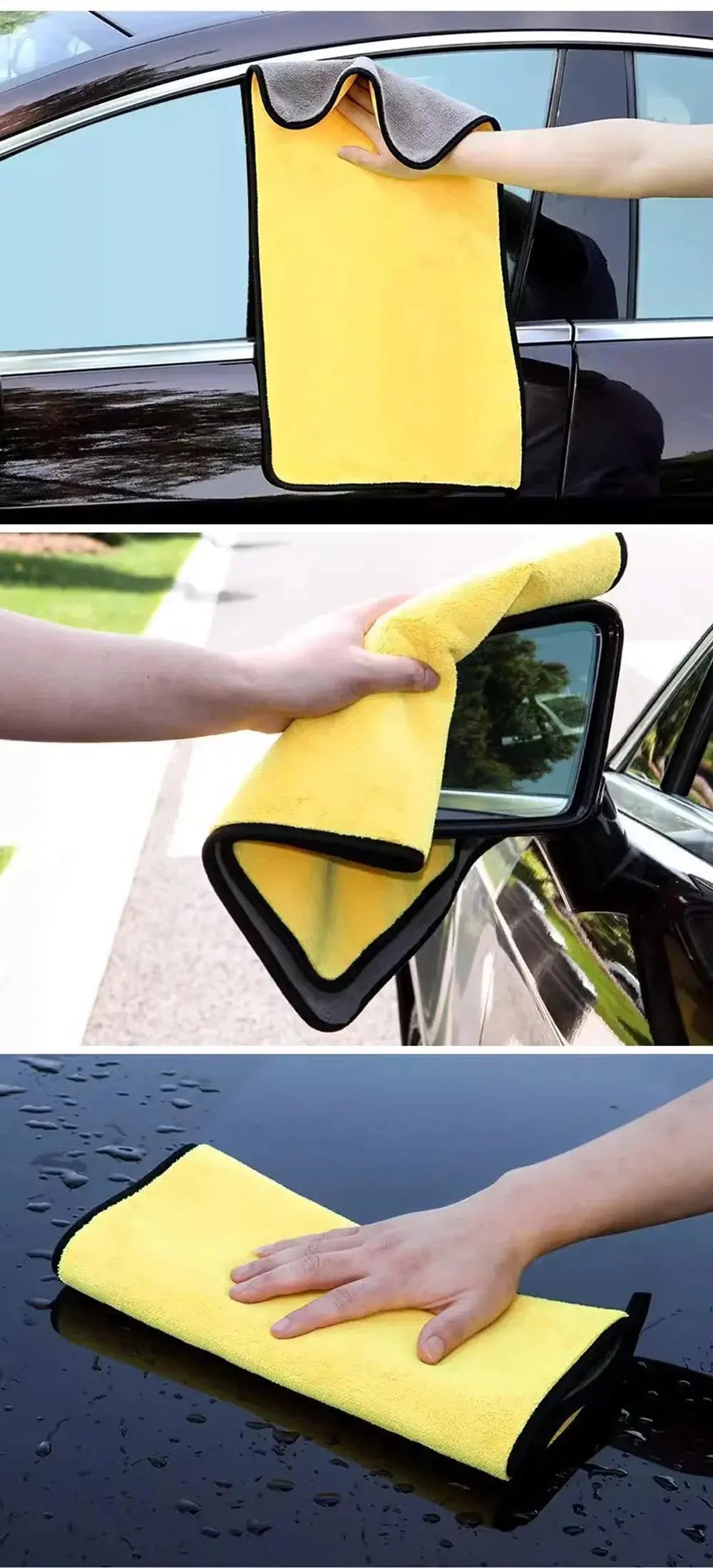 Car Wash Microfiber Towels - Black & Elva