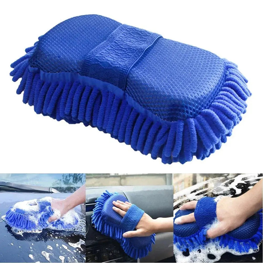 Blue Microfiber Car Sponge - Black & Elva