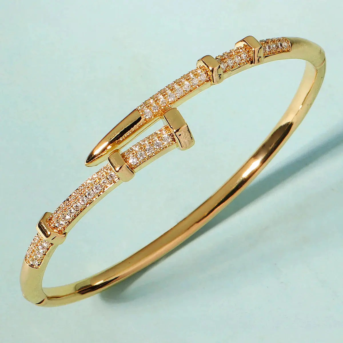 Stainless Steel Zircon Bracelet Popular Gift - Black & Elva