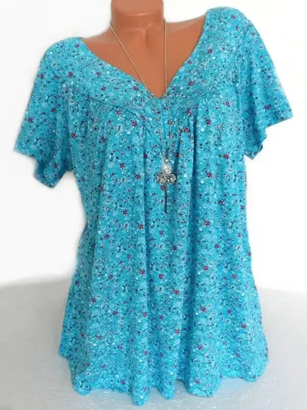 Summer Floral V-Neck Tank - Black & Elva