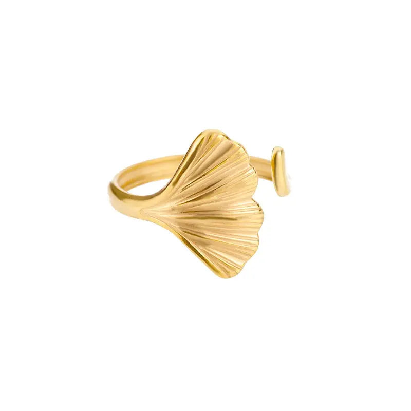Gold Stainless Steel Rings - Black & Elva