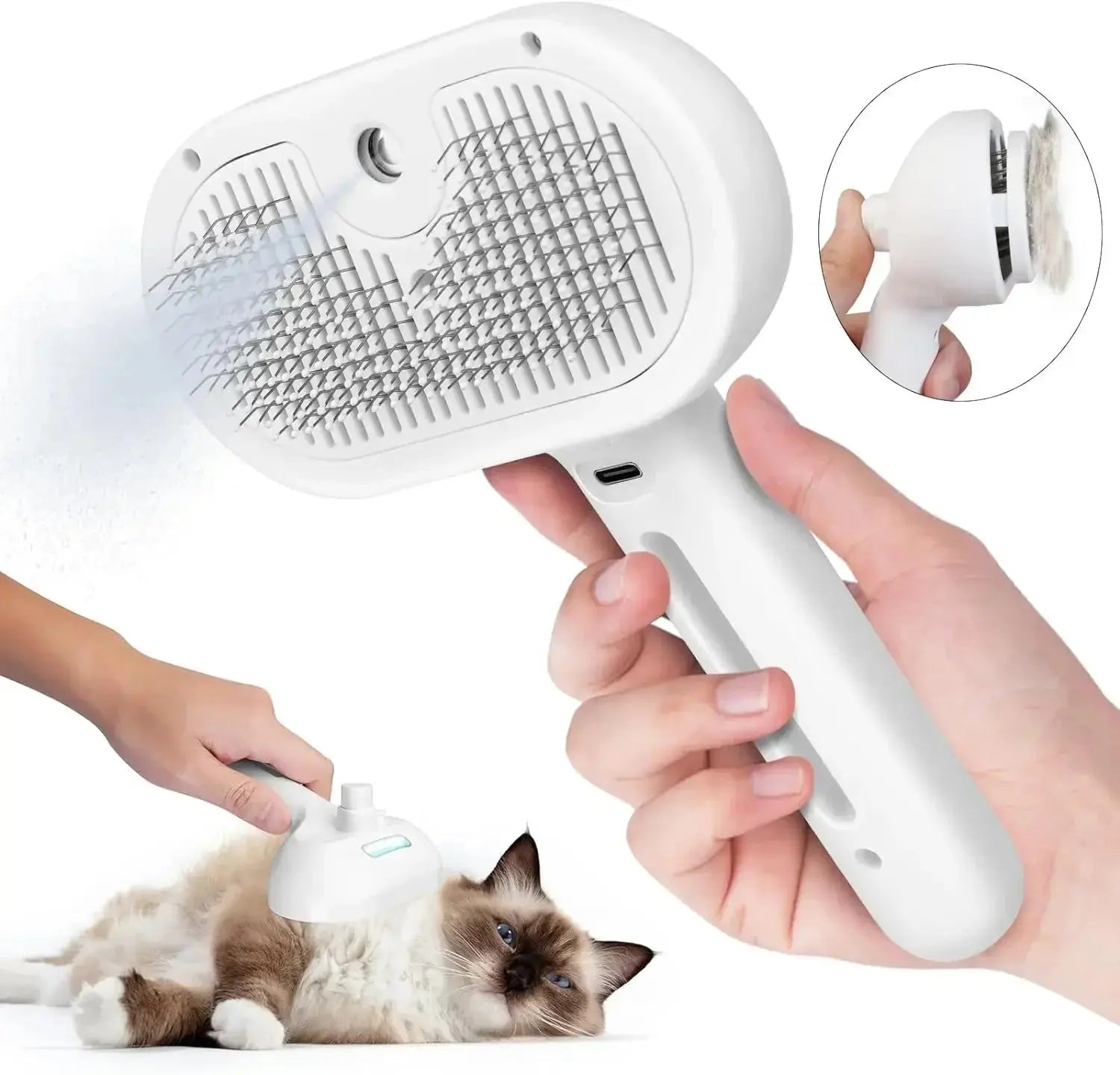 Pet Grooming Spray Mist Comb - Black & Elva