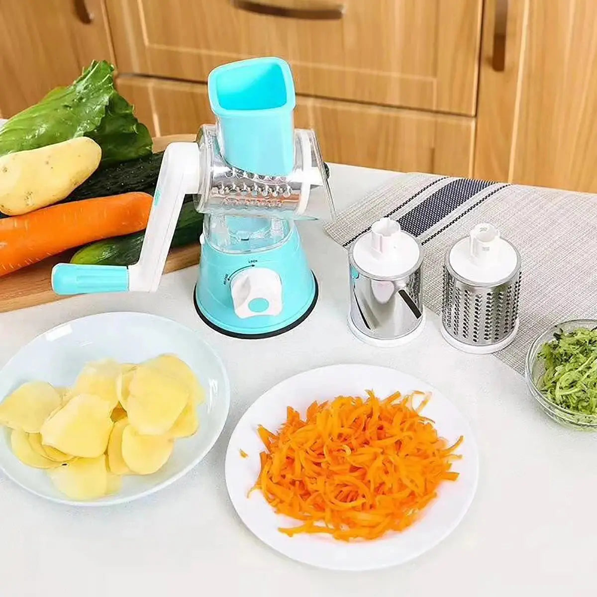 Manual Vegetable Slicer Grater Cutter - Black & Elva
