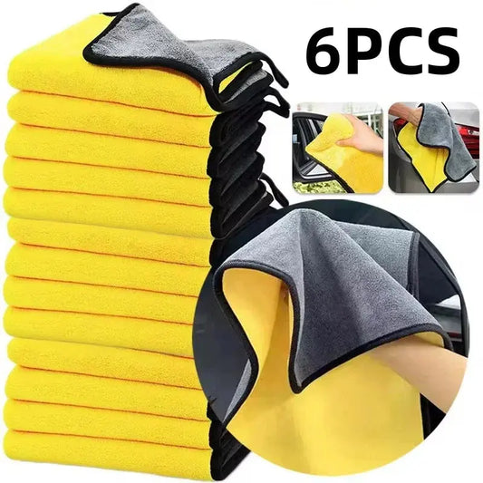 Microfiber Car Cleaning Towels Set - Black & Elva
