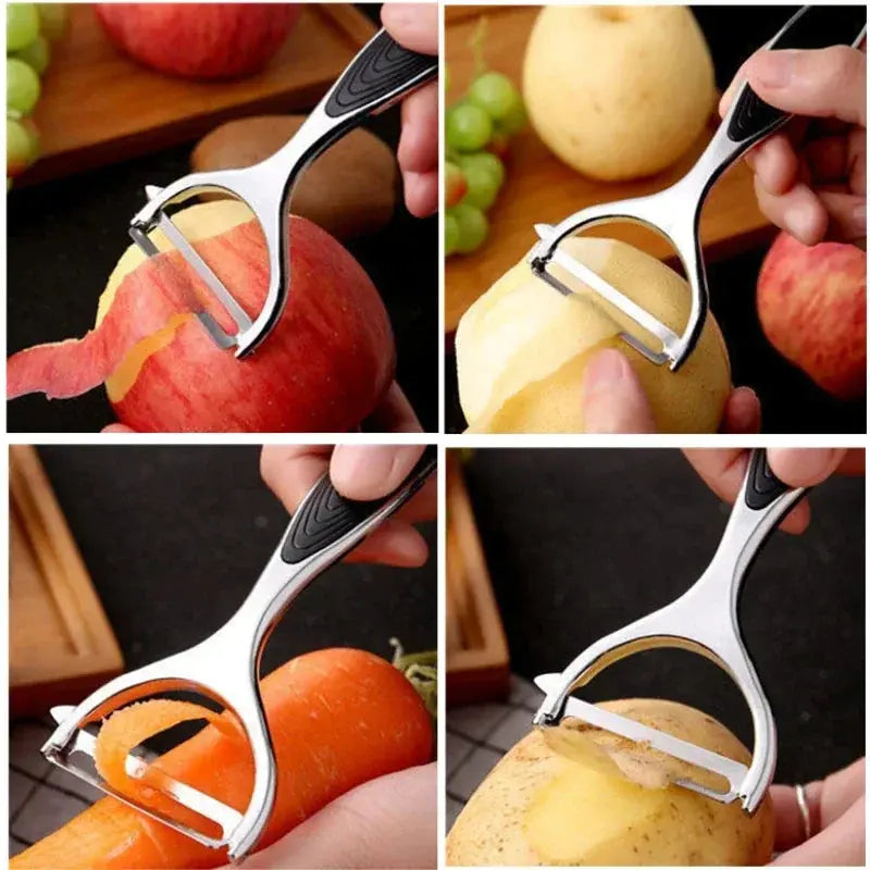 Stainless Steel Vegetable Peeler - Black & Elva