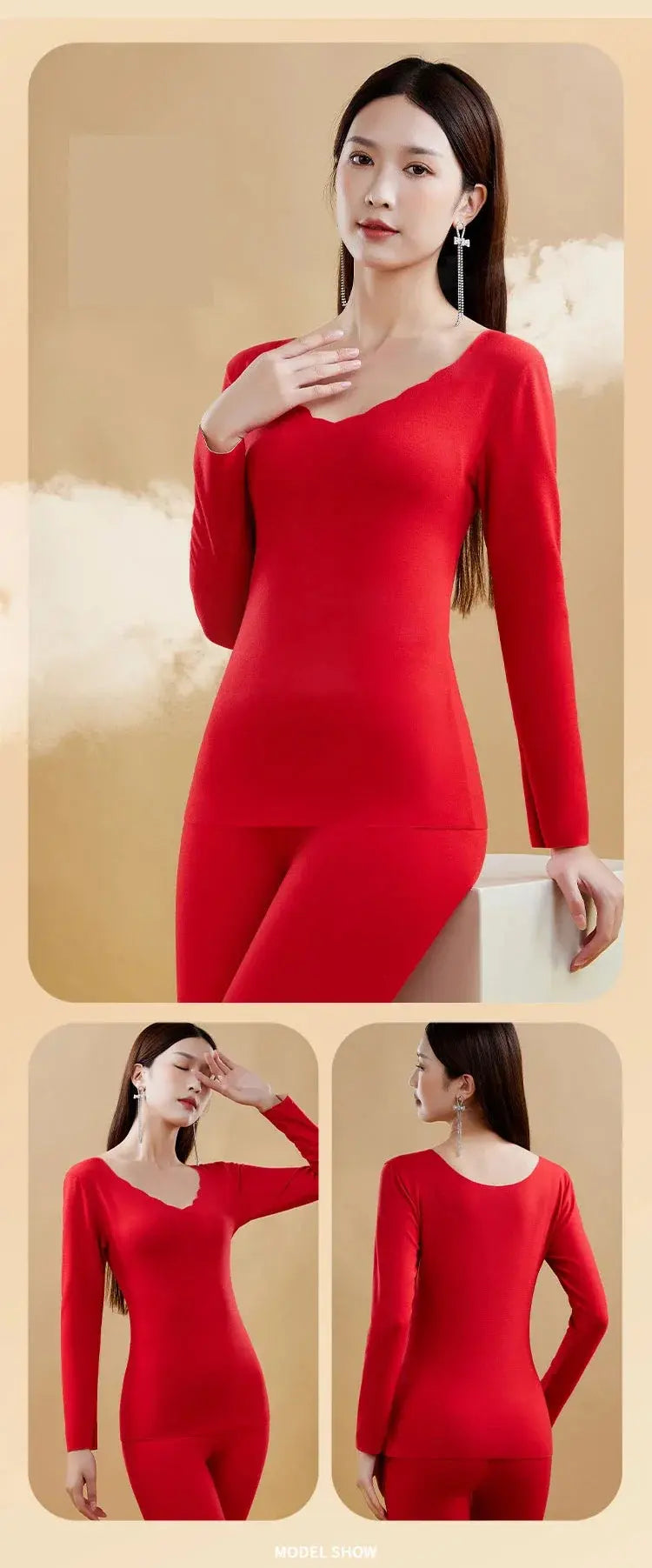 Women's Winter Thermal Set - Black & Elva