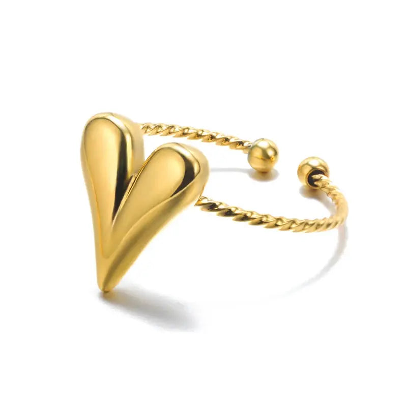 Gold Stainless Steel Rings - Black & Elva