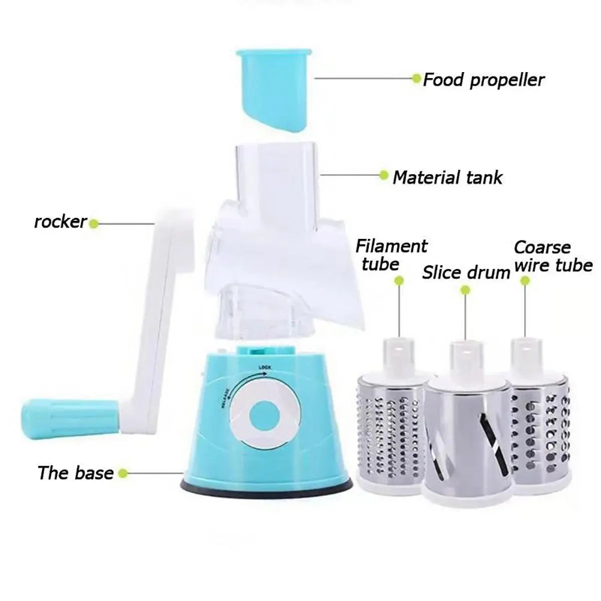 Manual Vegetable Slicer Grater Cutter - Black & Elva