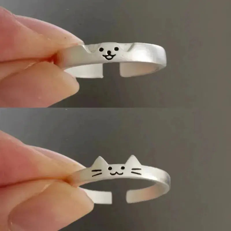 Animal Couple Rings Set - Black & Elva