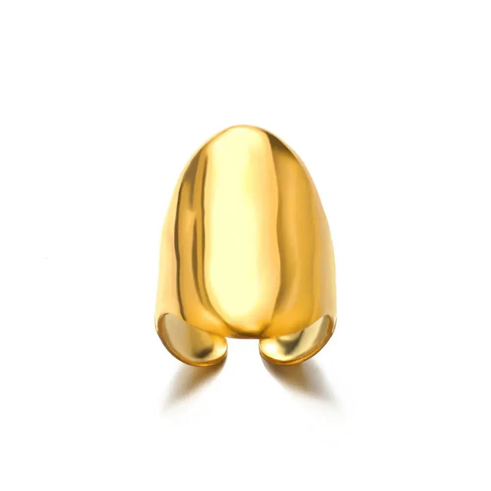 Gold Stainless Steel Rings - Black & Elva