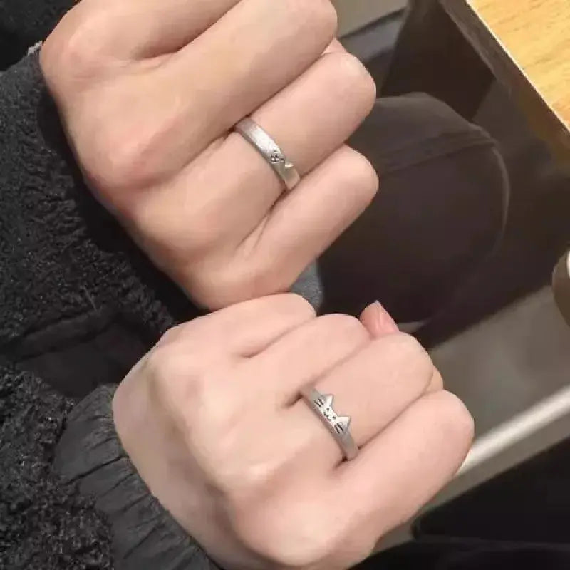 Animal Couple Rings Set - Black & Elva
