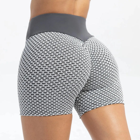 High Waist Yoga Shorts - Black & Elva
