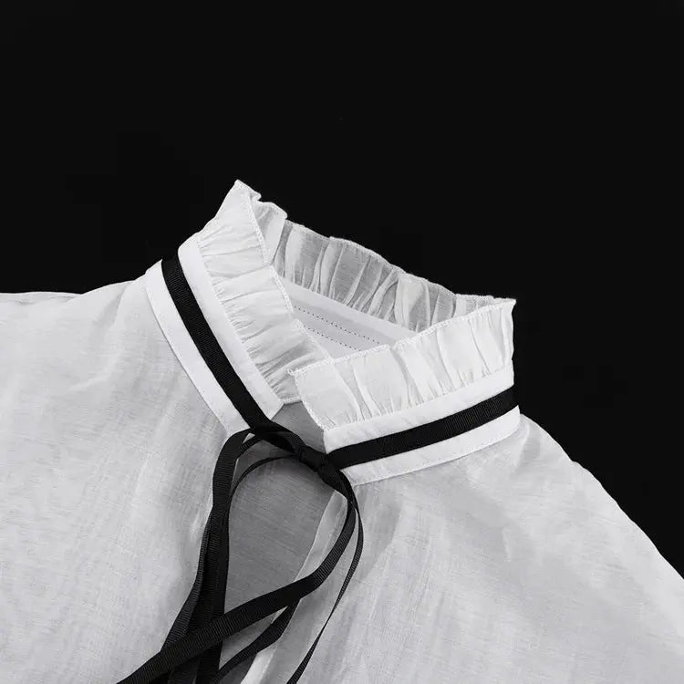 Elegant Transparent Blouse - Black & Elva