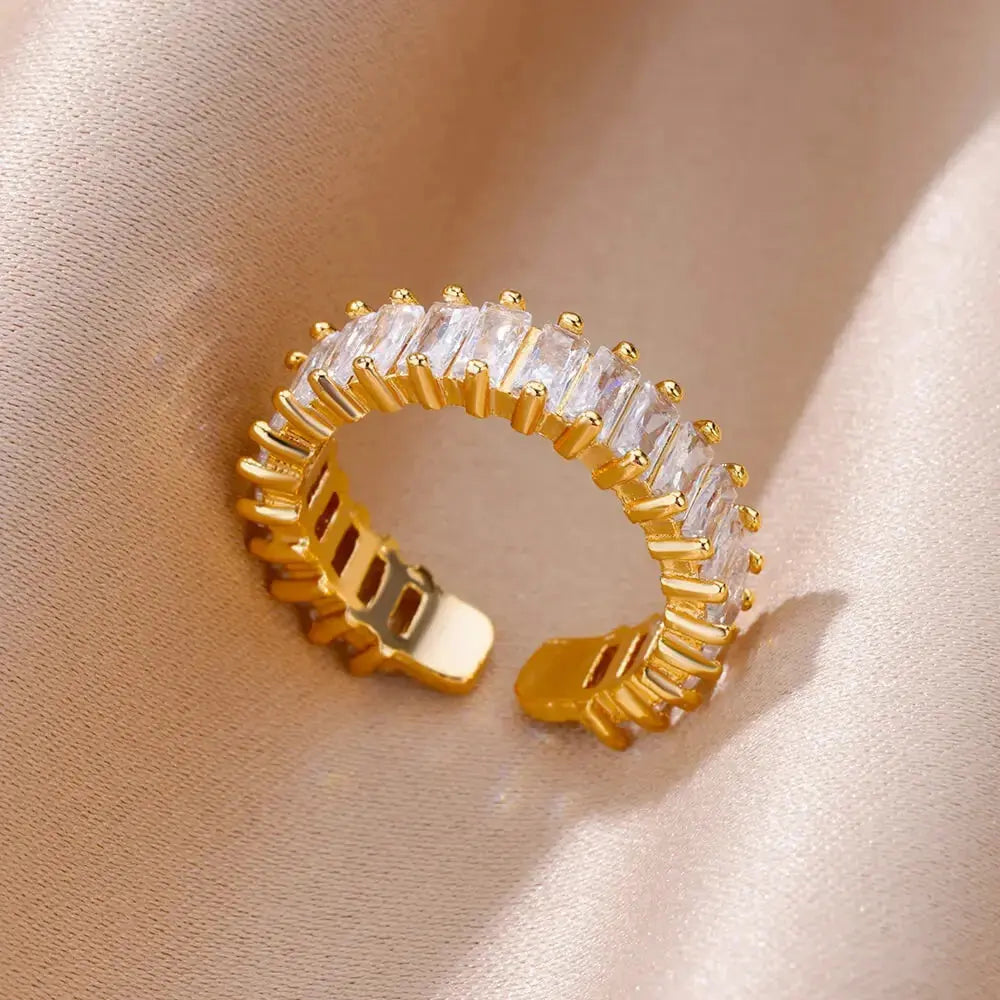 Gold Stainless Steel Rings - Black & Elva