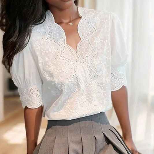 Summer Lace Blouse - Black & Elva