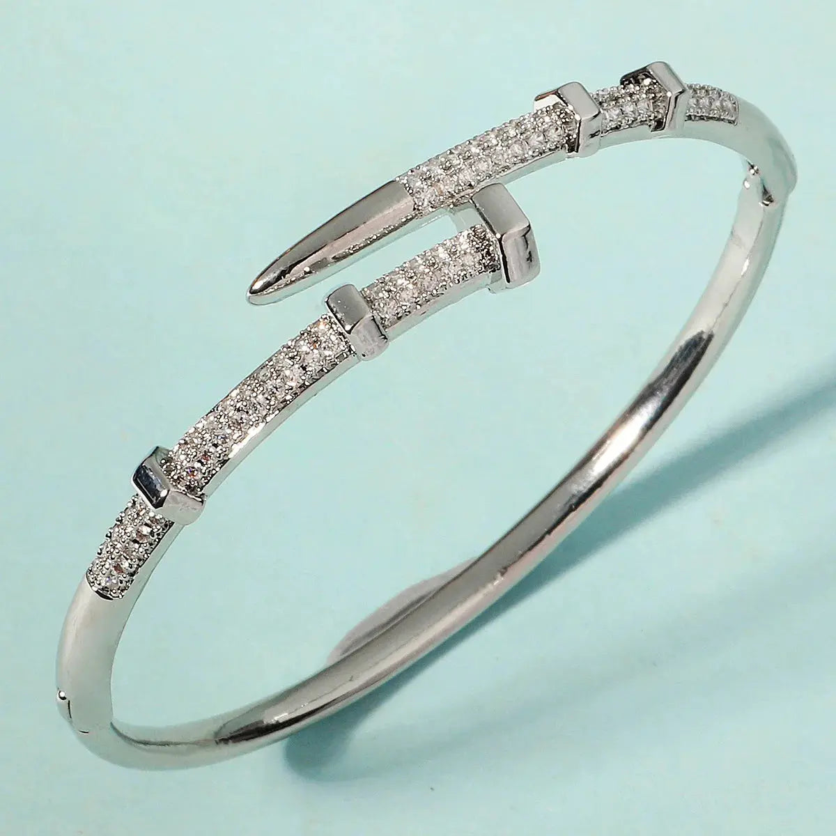 Stainless Steel Zircon Bracelet Popular Gift - Black & Elva