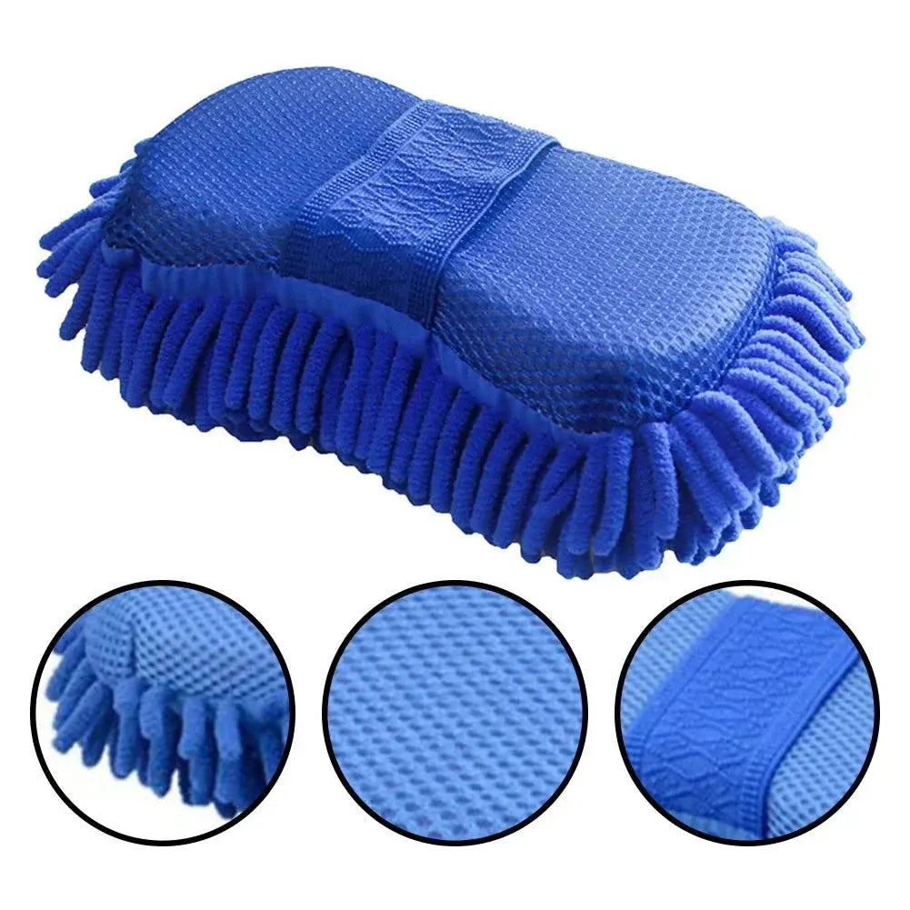 Blue Microfiber Car Sponge - Black & Elva