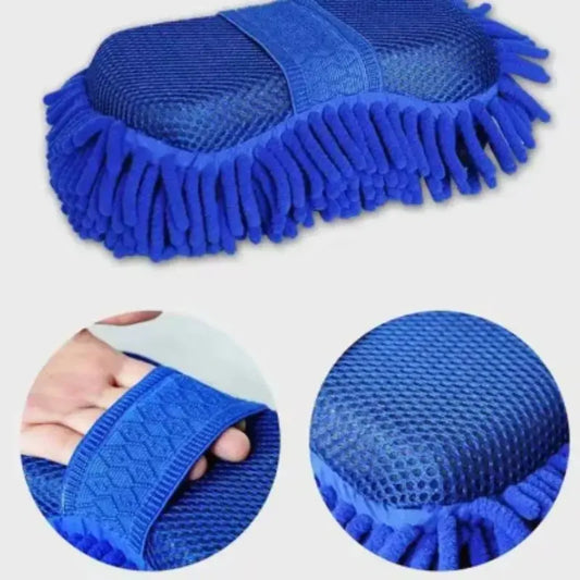 Blue Microfiber Car Sponge - Black & Elva