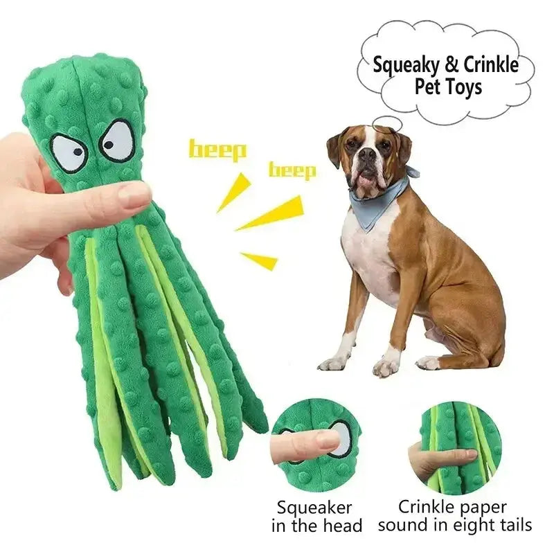 Octopus Dog Toy - Black & Elva
