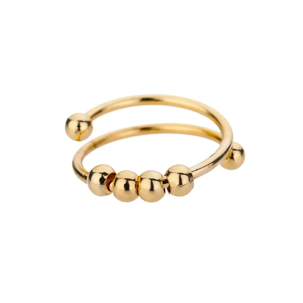 Gold Stainless Steel Rings - Black & Elva