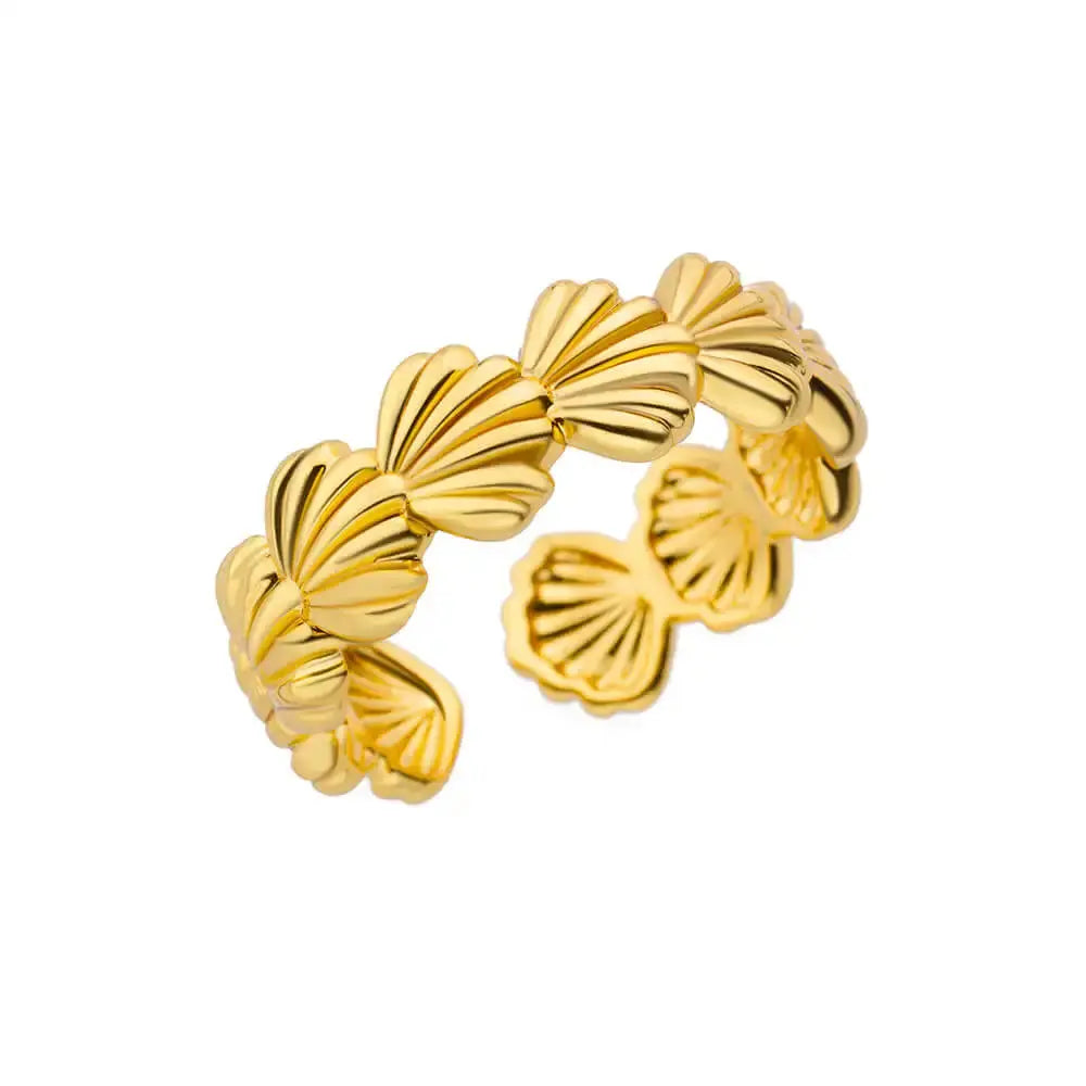Gold Stainless Steel Rings - Black & Elva