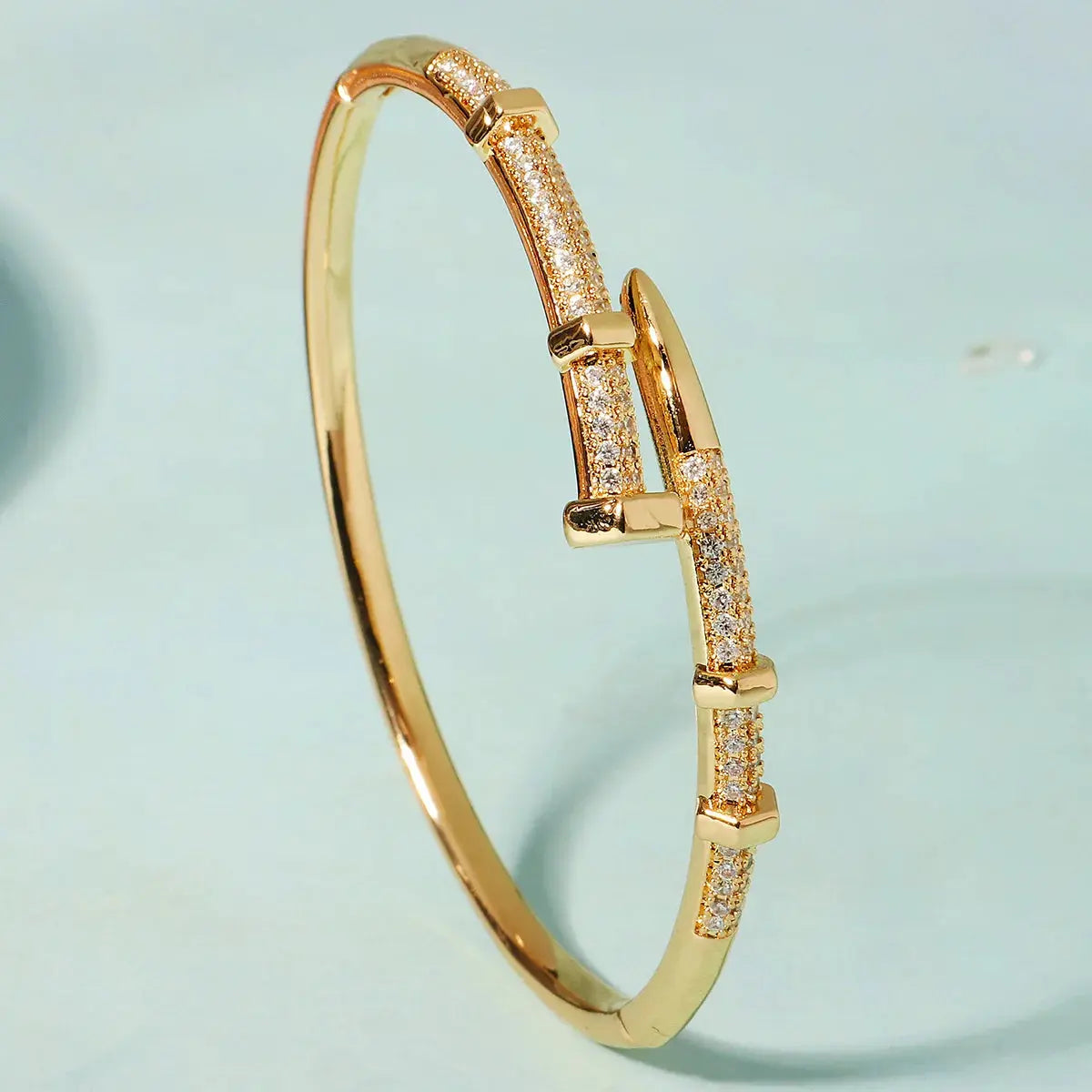 Stainless Steel Zircon Bracelet Popular Gift - Black & Elva